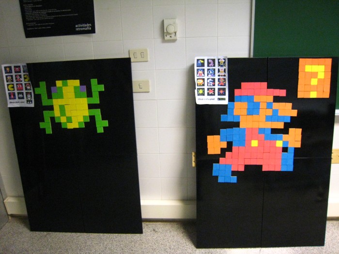 Frogger y Mario pixelados